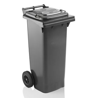 Abschließbare Mülltonne - 80 Liter - Schwarz